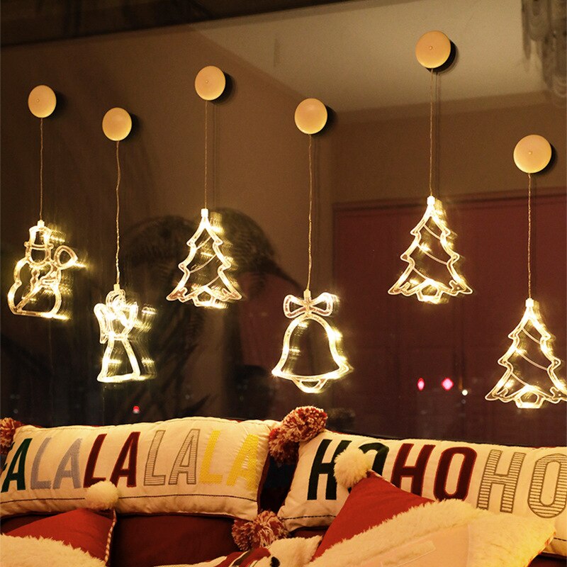 Christmas Snowfake Bell Lights Festoon Led String Lights Star Garland on Window Curtain Tree Decoration Halloween Wedding Light