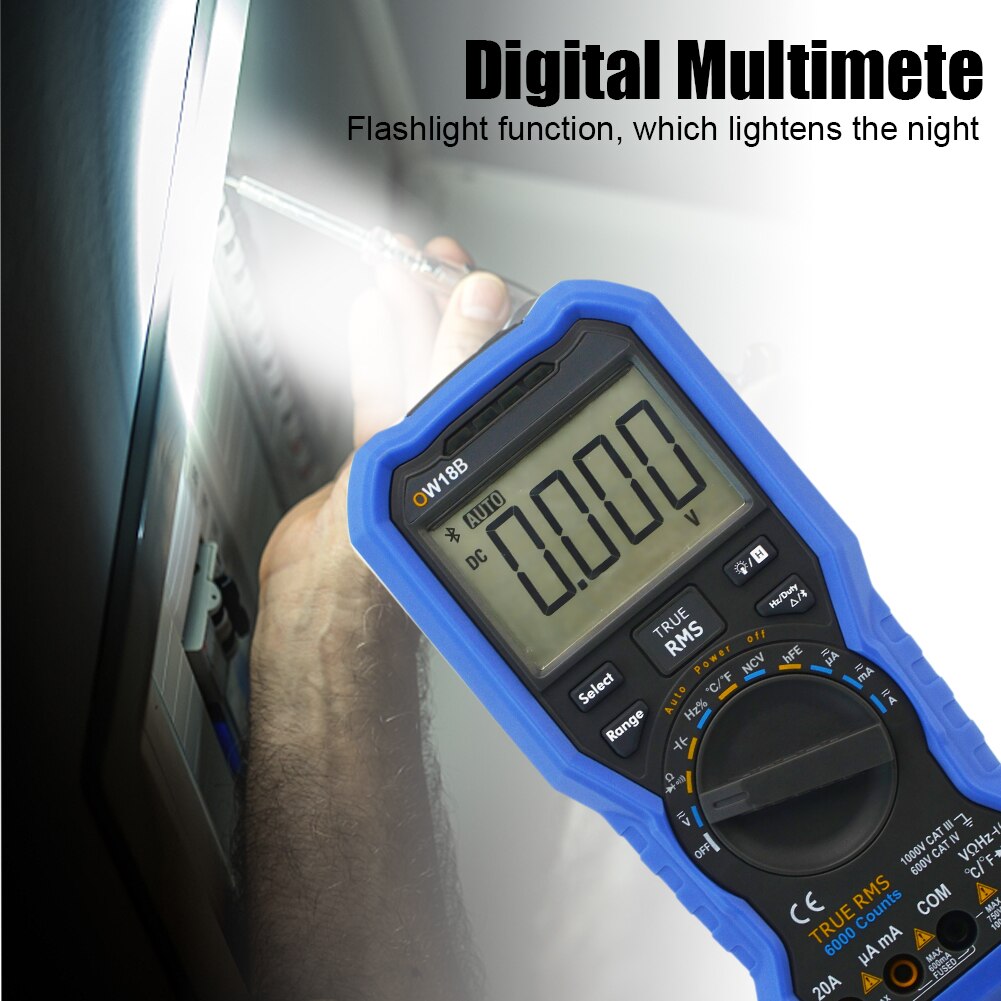 Bluetooth 4.0 Home Digital Multimeter With Thermocouple Data Logger Handheld RMS Frequency Temperature Test Multifunction