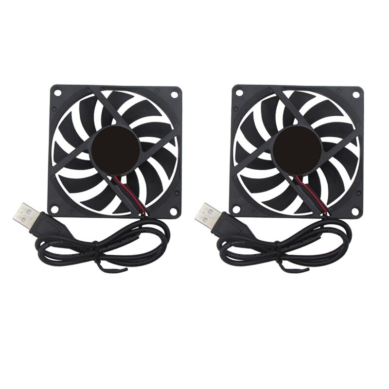 Gdstime fans 80mm 5V USB Fan 80mm 8cm 8015 Bürstenlosen DC Lüfter PC Computer Router fall Fan Kühler 2Pcs