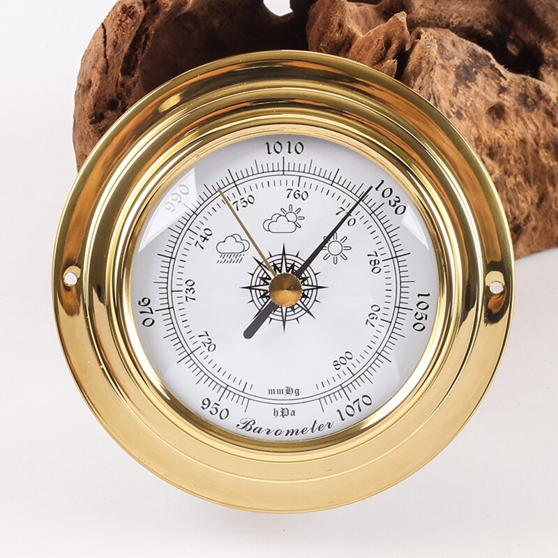 2022 neue 4 teile/satz Thermometer Hygrometer Barometer Uhr Uhr Kupfer Shell Zirkonium Marine für Wetter Station 4 Zoll