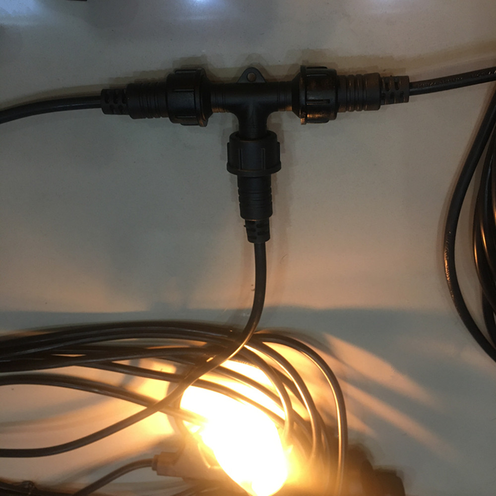 IP68 Waterproof T Shape Connector For Outdoor S14 String Light