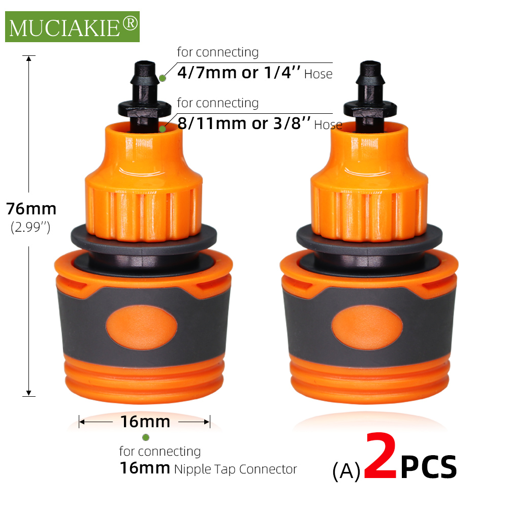 2Stck Garten Schlauch Schnell Anschlüsse Orange Gummi Kunststoff Kupplung Adapter Bewässerung Auto Waschen Gelenke 1/4'' 3/8'' 1/2'' 3/4'': Braun