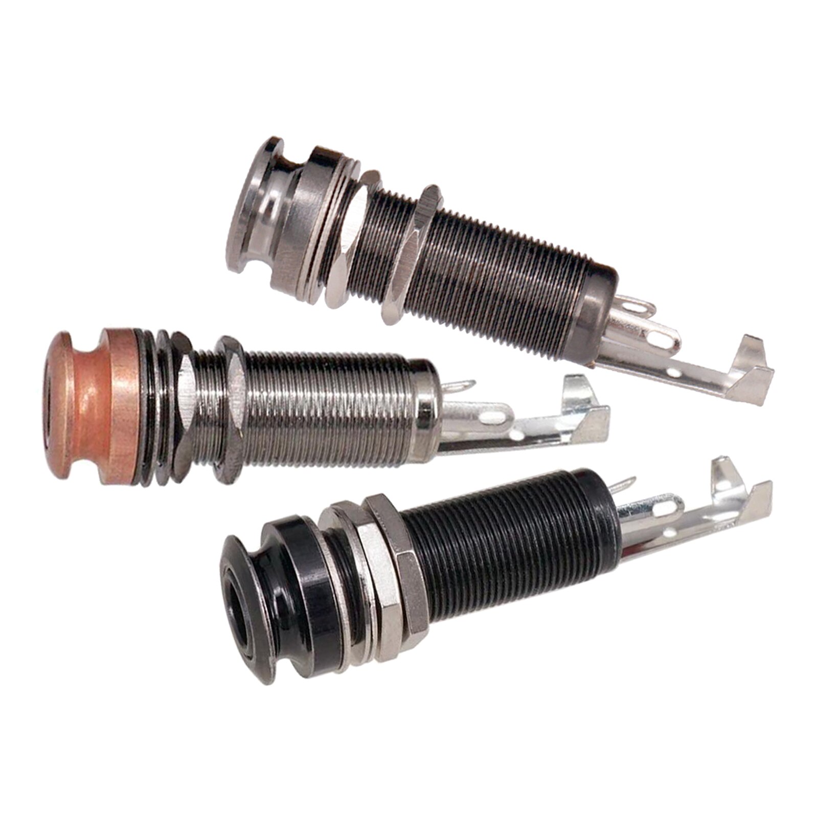 Brass Threaded Cylinder Guitar Jack 1/4" Barrel Jack Cylinder Input Output Jacks for Electric Guitar Parts