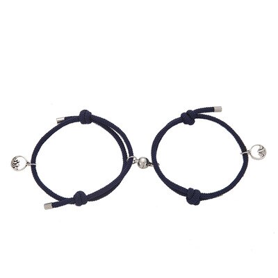 2 Stuks Paar Magneet Creatieve Handgemaakte Armbanden Mannen En Vrouwen Charme Meisje Armband Sieraden Lover Valentijnsdag Cadeau: Blauw