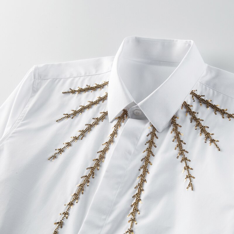 Topmerk heren overhemd lange mouw slank gebloemd chemise heren plus maat m-4xl effen zakelijke heren overhemden