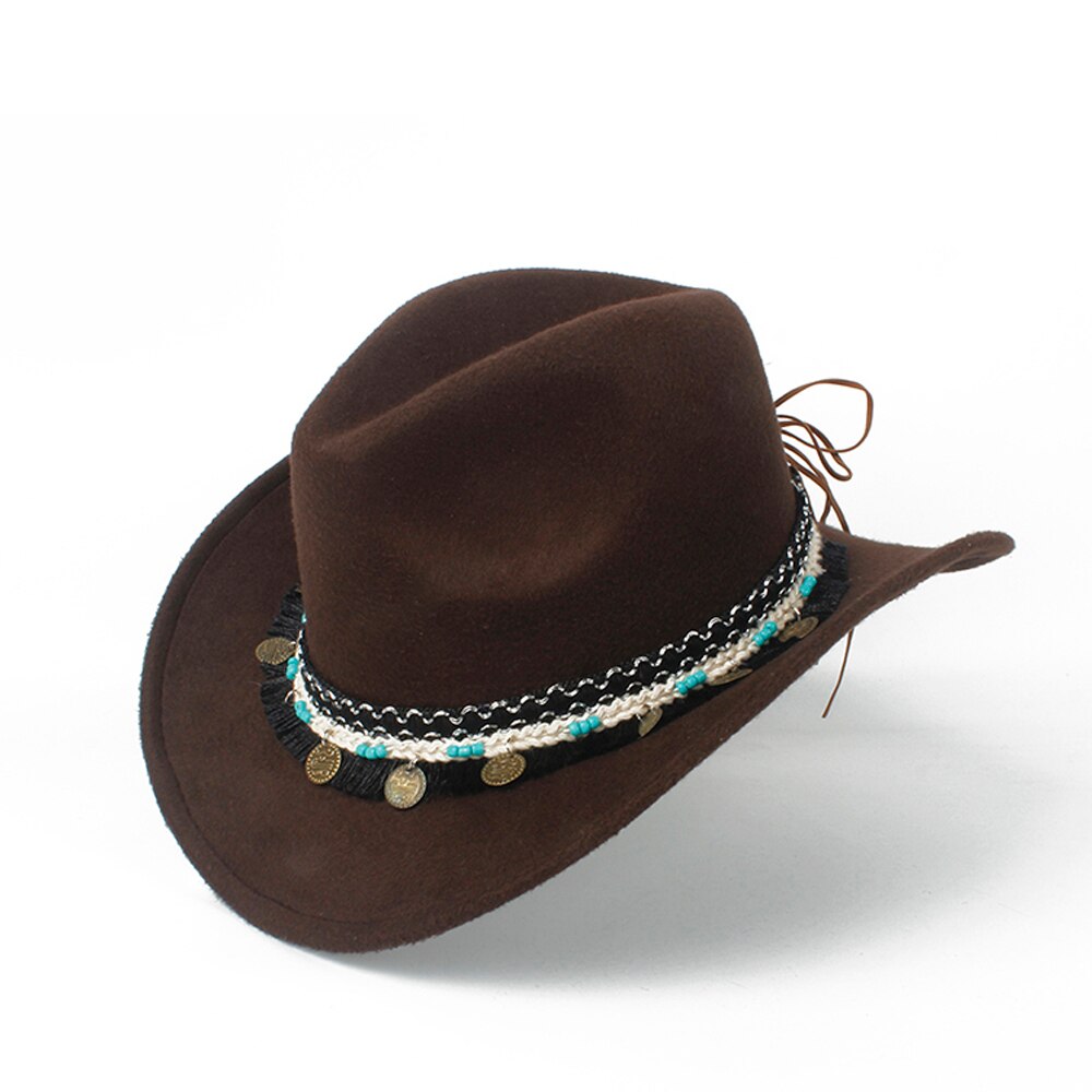 Women Western Cowboy Hat Lady Fascinator Outblack Cowgirl Sombrero Hombre Jazz Cap