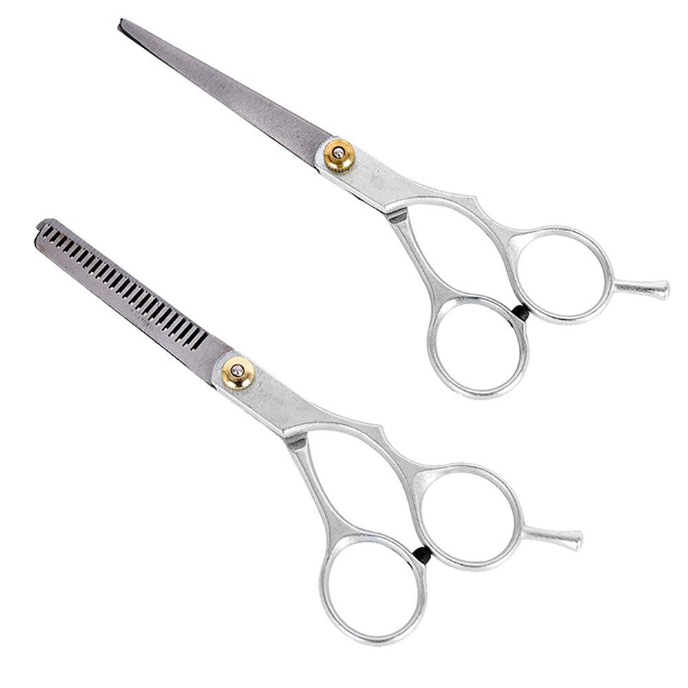 2 Stuks Professionele Haar Snijden Dunner Schaar Verwijderbare Vinger Rust Scharen Kapper Set Kappers Gereedschap: Default Title