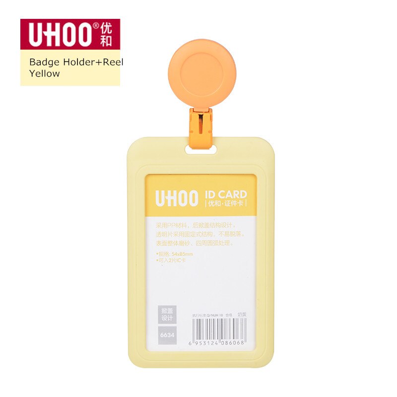 UHOO Neue Kunststoff ID Karte Halter Versenkbare Abzeichen Halter Überspringen Identität Abzeichen Halter: 6634G6705E