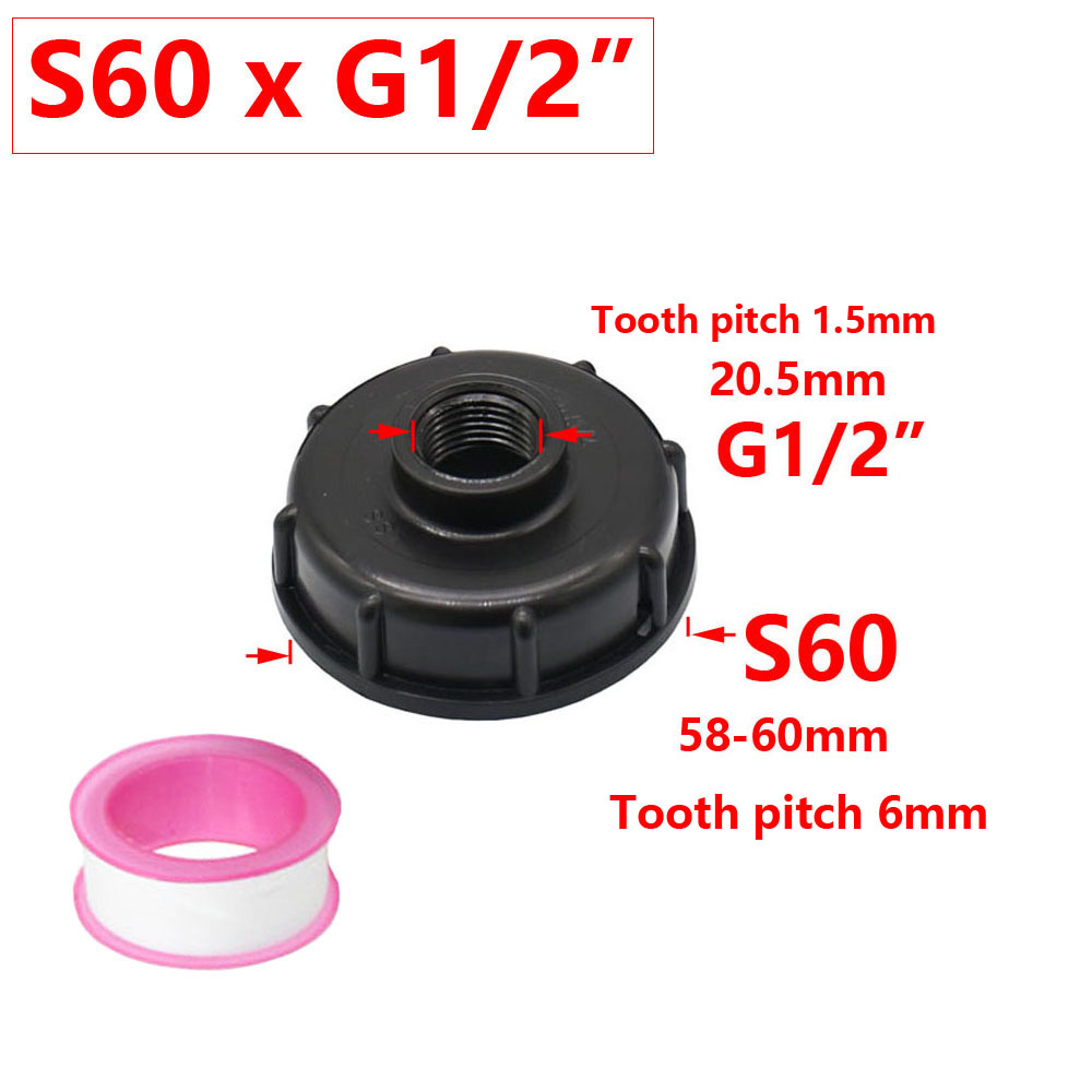 IBC Tank Tap Adapter S60X6 Coarse Thread Garden Quick Connect Faucet Alloy Tank Tap 1000 Liter Ibc Tank Accessory Valve Fitting: Brown