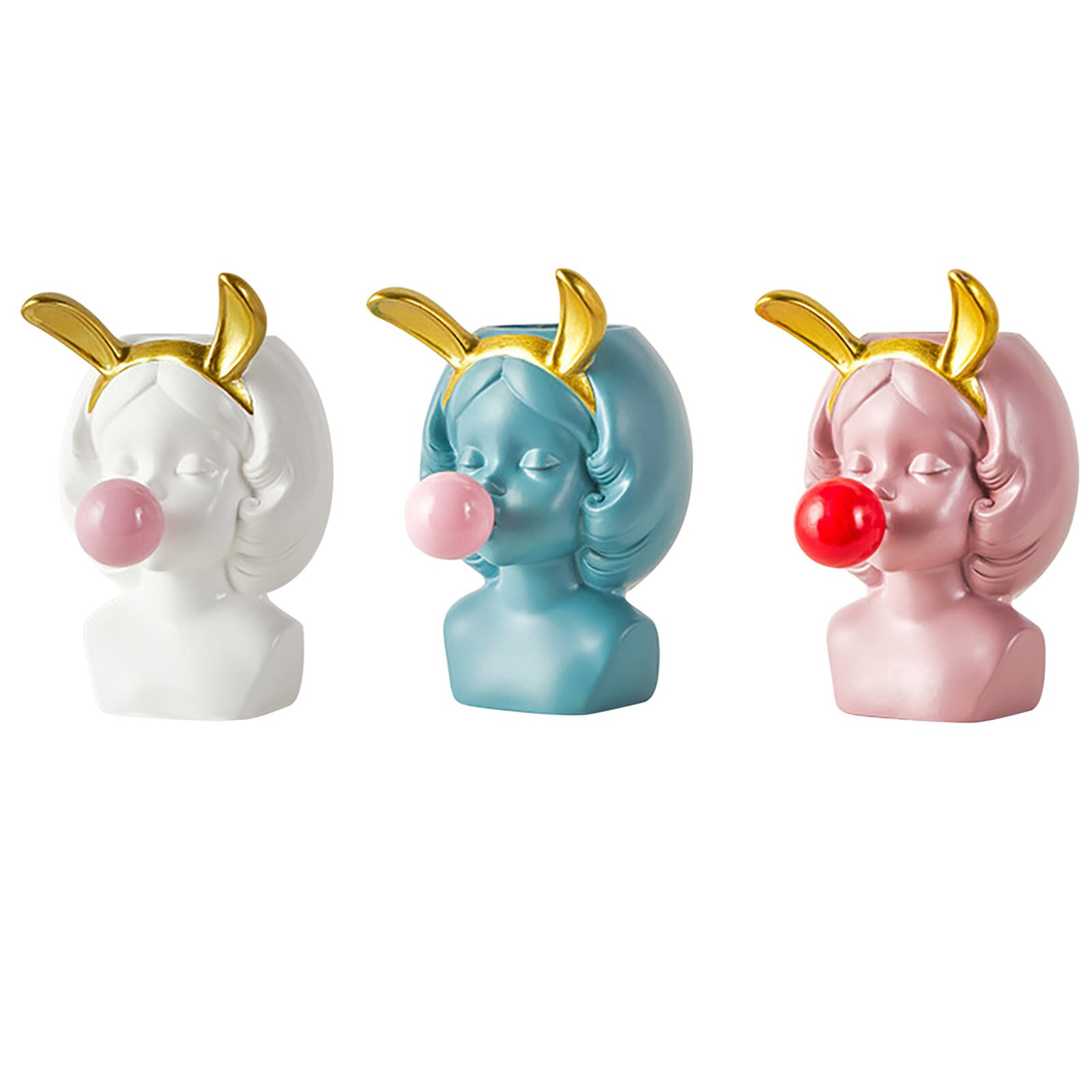 1/3Pc Meisje Bellen Blazen Vaas Novelty Cute Girl Succulent Planters Pot Desktop Vaas Decoratie Home Decor Micro landschap Ваза