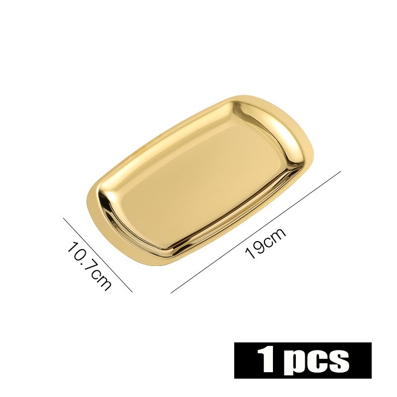 Gold Dining Plate Stainless Steel Dessert Plate Towel Nut Fruit Cake Tray Snack Kitchen Plate Nordic Style Steak Kitchen Plate: M