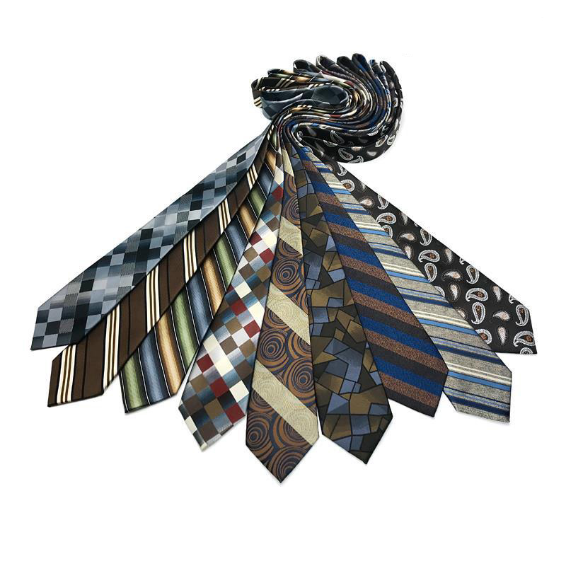 Corbata de lujo de 8CM para hombre, corbatas a rayas para hombre, novio, padrino de boda, corbata tejida de Jacquard, accesorios formales para de negocios