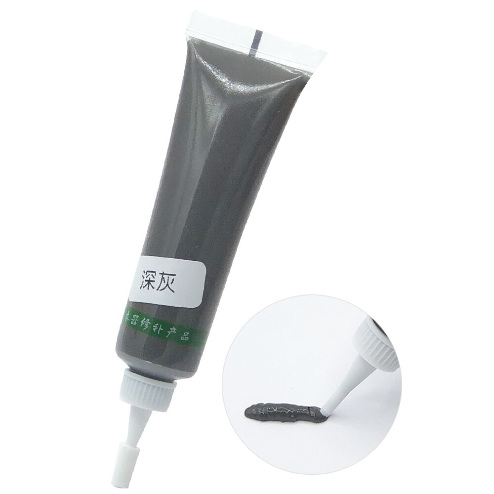 Pasta de reparación de muebles de madera, pintura de madera para puerta de madera, removedor de grietas con agujero para arañazos, 18g: dark grey