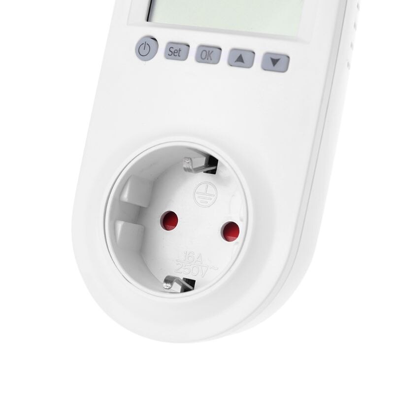 Programmeerbare Plug In Thermostaat Eu Socket 16A Elektrische Verwarming Vloerverwarming Kamerthermostaat