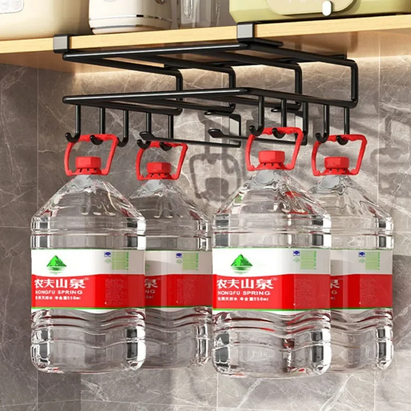 Keuken Ophangen Organizer Rek Met Haken Onder Kast Papieren Handdoek Lappen Hanger Snijplank Pot Cover Houder Opbergplank