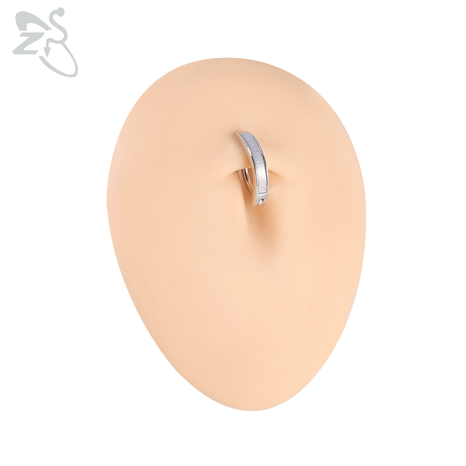 Zs 1 pc 14g sommerfugleformet zirkon clicker navlering til kvinder guldfarvet omvendt buet navle vægtstang kropsmykker 10mm