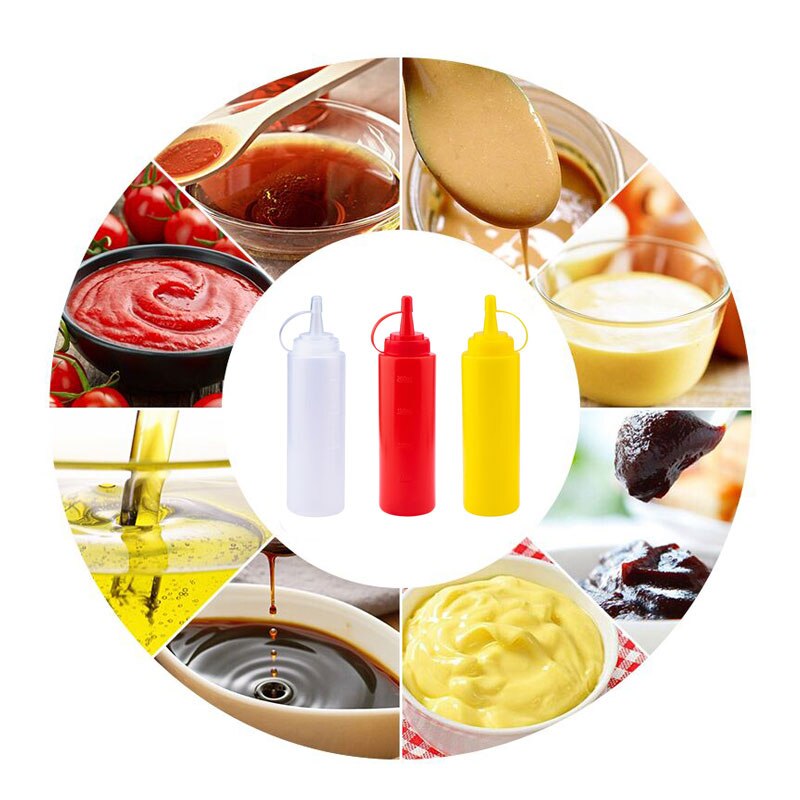Plastic Naald Neus Salade Dressing Squeeze Fles Ketchup Duurzaam Mosterd Kruiderij Dispenser Flessen Keuken Accessoires