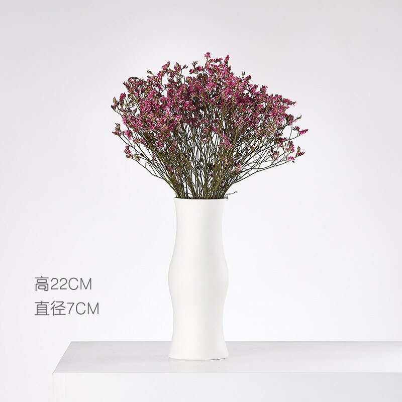 Ceramic Dried Flower Vase Small Fresh Flower Inserted Modern White Table Living Room Home Decoration Ornaments: 0