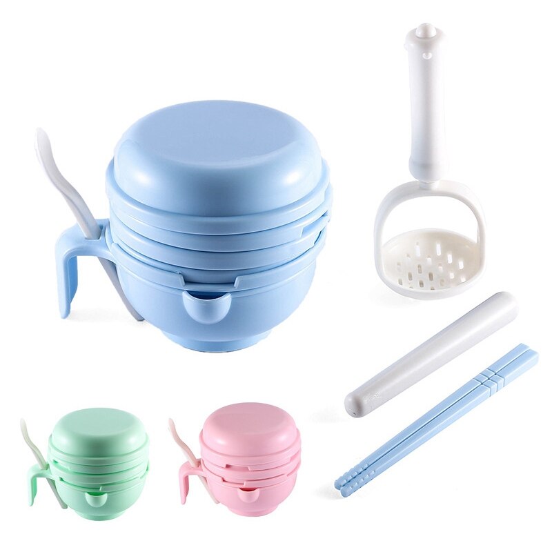Food Grade PP Baby Complementary Feeding Set Grinding Safety Bowl Toddler Food Factory Smashing Tool