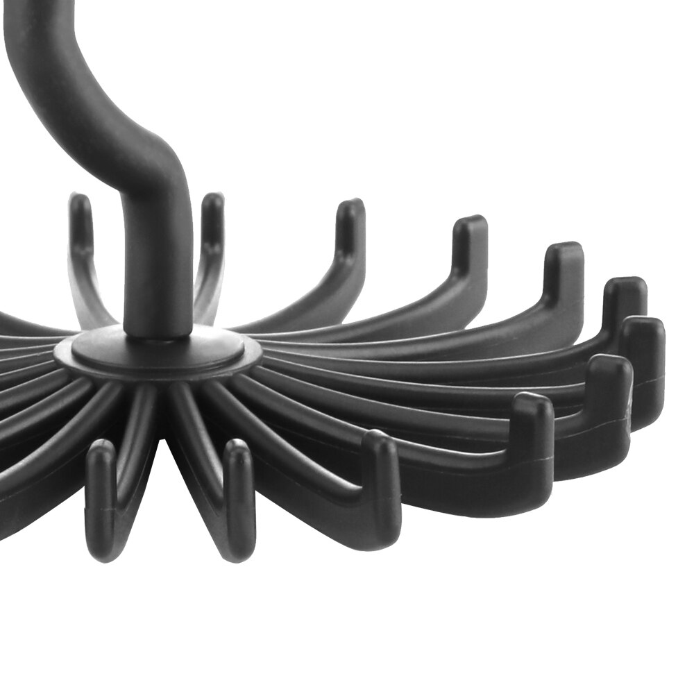 Mini Plastic Tie Rack 2 Ties/Belts/Scarves Holds Hanger Rotating Hook White Tie Holder Storage Racks Laundry Organizer