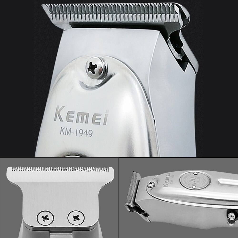 Hair Clipper All Metal Men Electric Cordless Hair Trimmer for barber 0mm Baldheaded T Blade Finish Haircut Machine