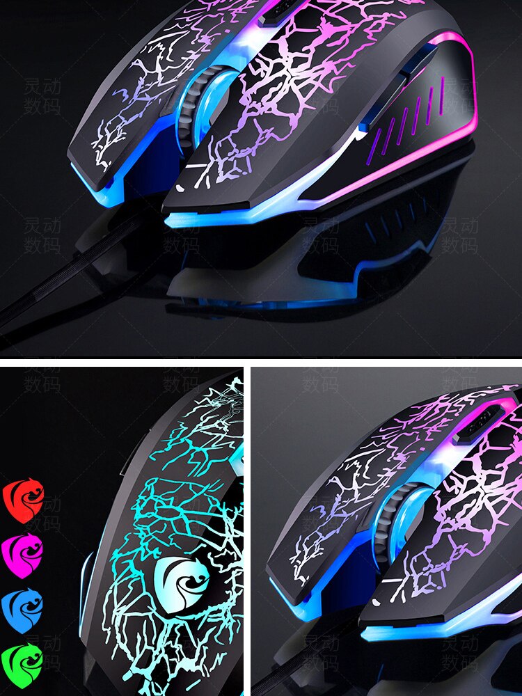 Gaming Keyboard Mouse LED Breathing Backlight Ergonomics USB Wired Full Key Mouse Pad Keyboard 4 In1 for PC Loptop