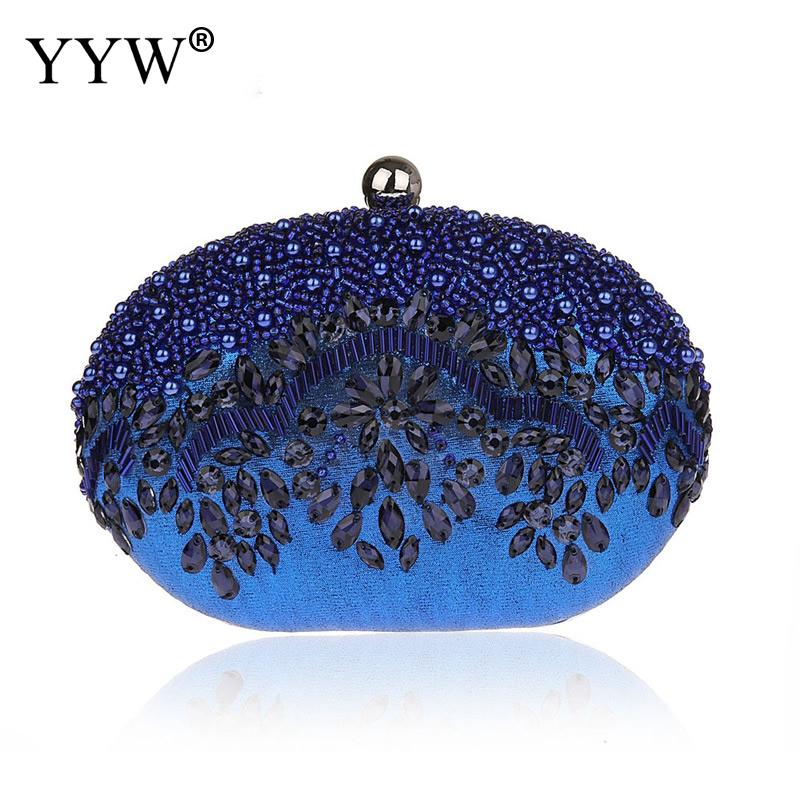 Avondtassen Bloem Vrouwen voor Vrouwen Tas Mode Kralen Clutch Bags Dag Clutch Bruid Handtassen Party Purse: blue