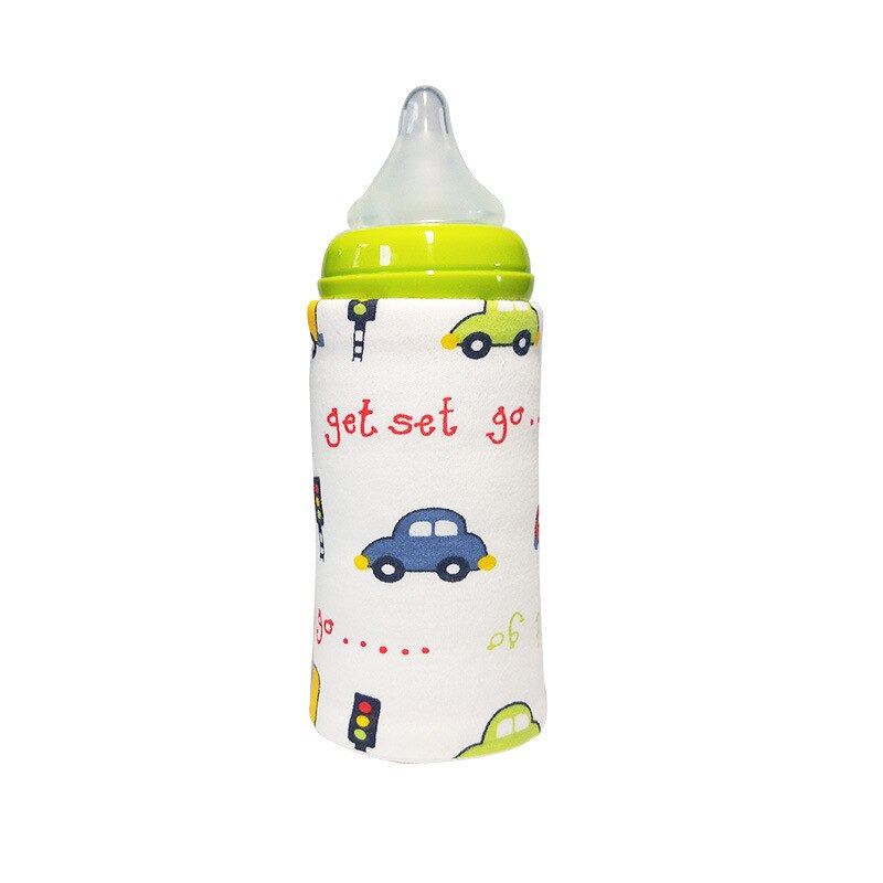 Portablet venta botella calentador viaje bebé niños dibujos animados leche Agua USB cubierta manga bolsa infantil película de calentamiento: Borgoña