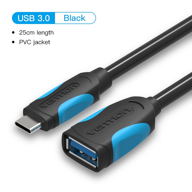 Vention adattatore cavo USB C a USB OTG USB tipo C maschio a USB 3.0 2.0 femmina per Macbook Pro adattatore Samsung S20 USB C OTG: USB3.0 OTG 25CM