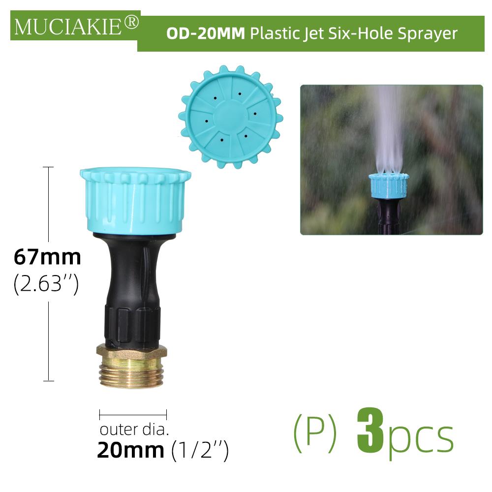 Agricultural Sprayer Nozzles Brass Atomizing Single Double Triple Heads Sprinklers Lawns Gardens Irrigation Spraying Accessories: Px3pcs