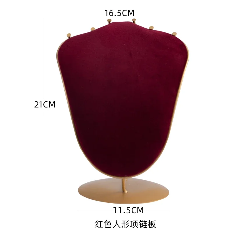 Lichte Luxe Rode Flanellen Fotolijst Ketting Stand Sieraden Shooting Rekwisieten Ring Tray Shop Sieraden Display Rack: Rose Gold