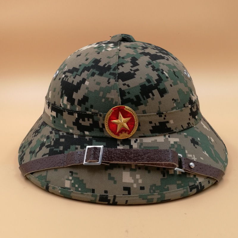 Vietnam Leger Hoed Nva Vietcong Vc Tropenhelm Explorer Camo Camouflage Cap Met Ster