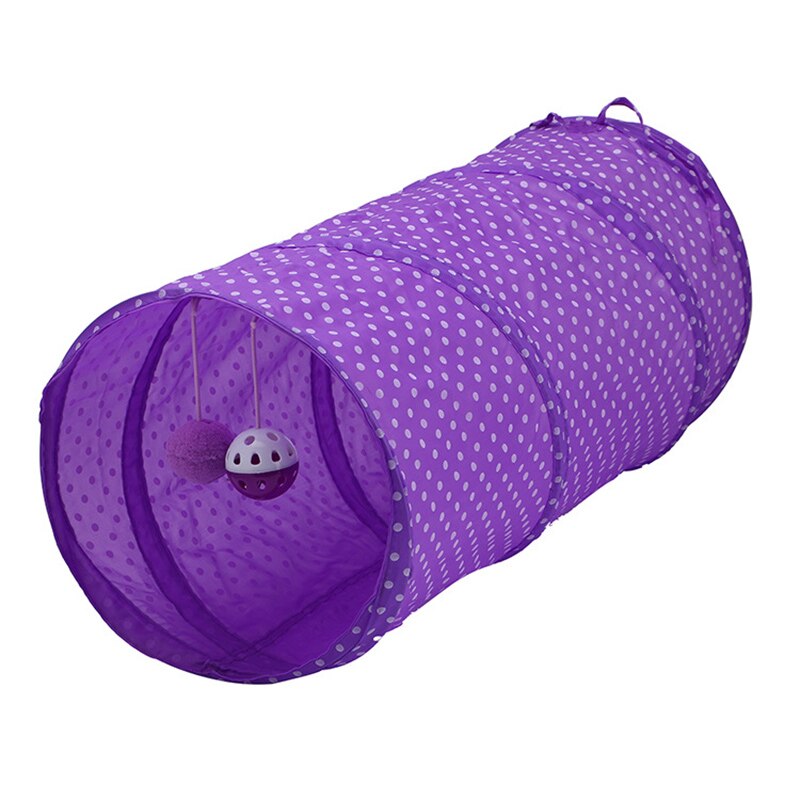 Collapsible Polyester Cats Tunnel Play Toy for Hiding Resting Confidence Booster Health Enhancer SAL99: purple