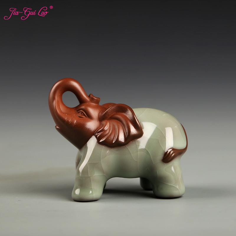 JIA-GUI LUO céramique violet argile éléphant thé pour animaux de compagnie thé décoration décor à la maison thé accessoires N016