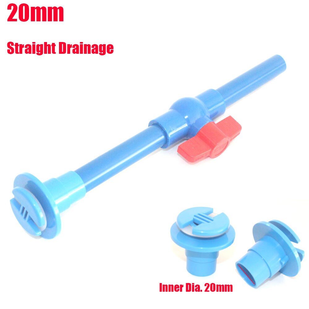 NuoNuoWell Aquarium Water Tank Drain Kit BulkHead Adapter Marine Pipe Fitting PVC Drain Connector With Valve: ID 20MM Straight B