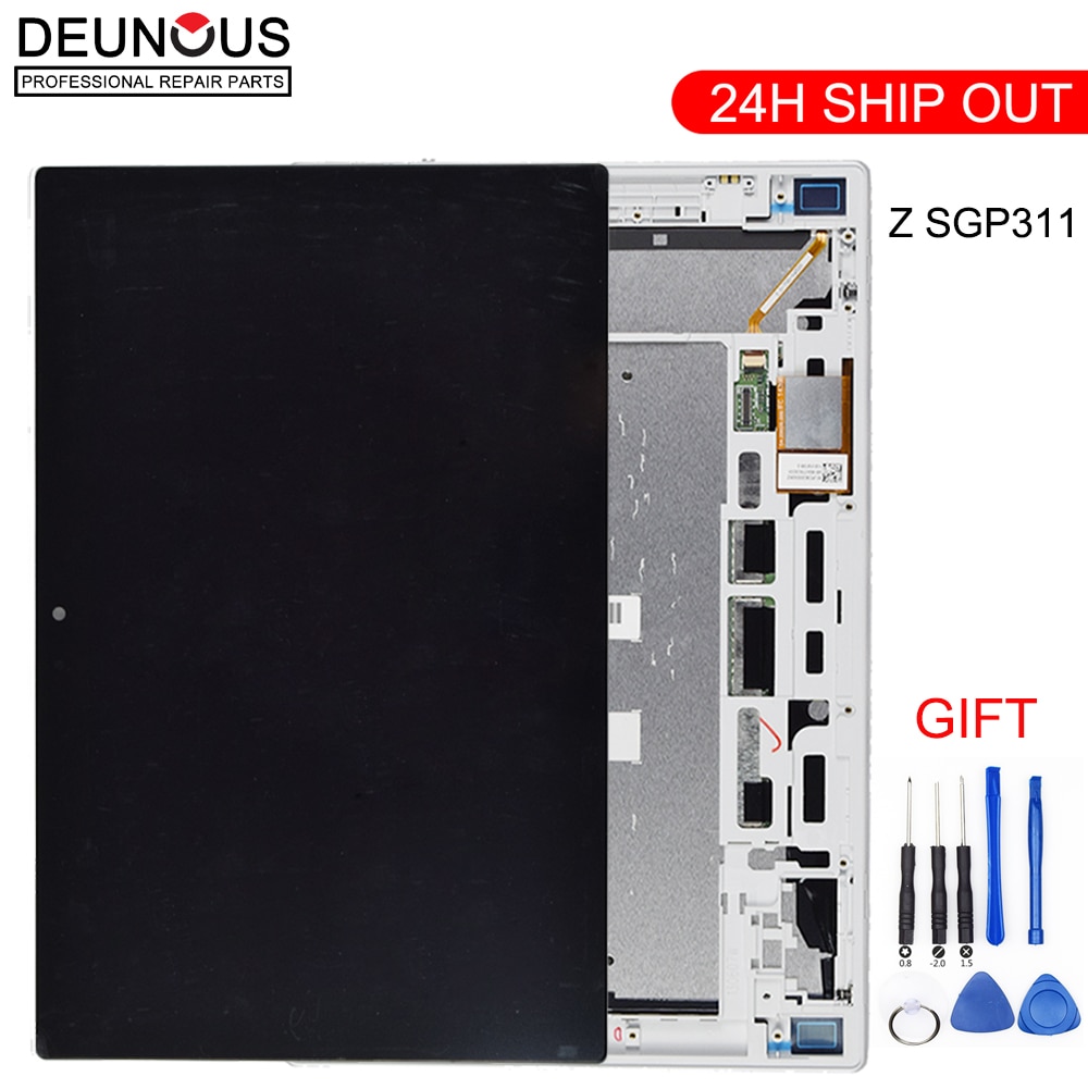 Tela de 10.1 polegadas para sony xperia tablet z, sgp311 sgp312 sgp321, display lcd + touch screen, digitalizador, substituição com armação de moldura