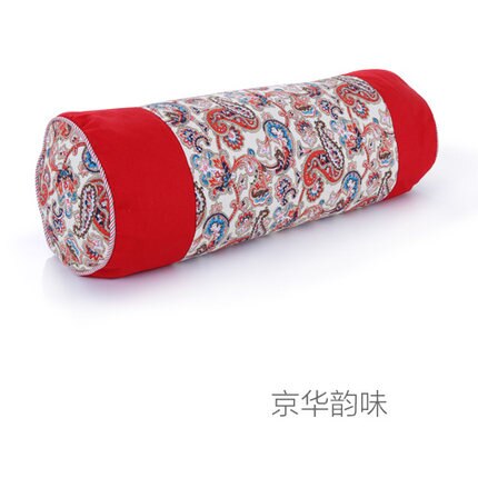 Almohada Cervical de concha de trigo sarraceno, cojín redondo de satén de caramelo para cuello, ortopédico, chaqueta lavable de tracción para fisioterapia de la columna vertebral: Section F