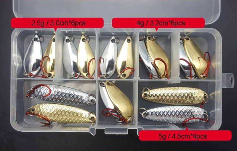 16/25/35 st/mycket skedbete set 2g/4g/6g/8g/12g lockbitset i blandad storlek spinnerbait gädda fiskedrag havsfiske saltvatten  j401