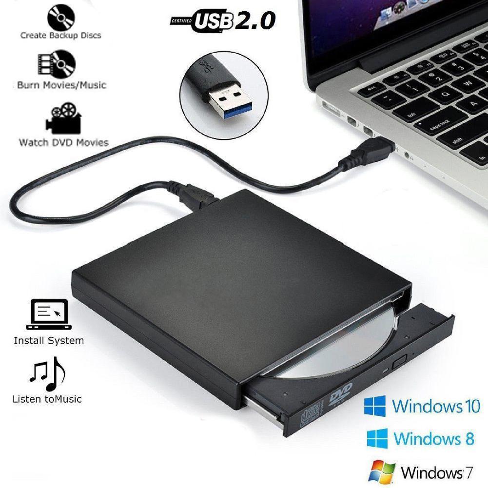 USB External DVD CD RW Disc Burner Combo Drive Reader for Windows 98/8/10 Laptop PC