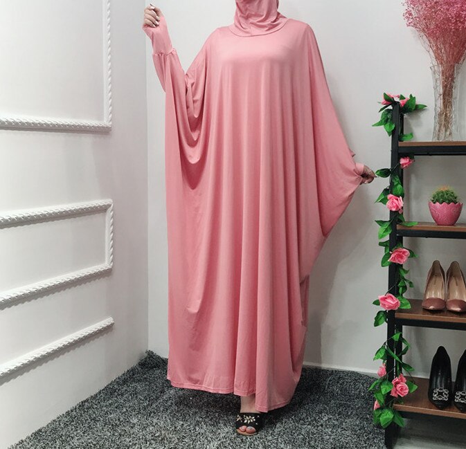 Abaya – Robe longue à capuche pour femmes, vêtement de prière, Hijab, Kaftan, vêtements islamiques turcs, Burka: Rose