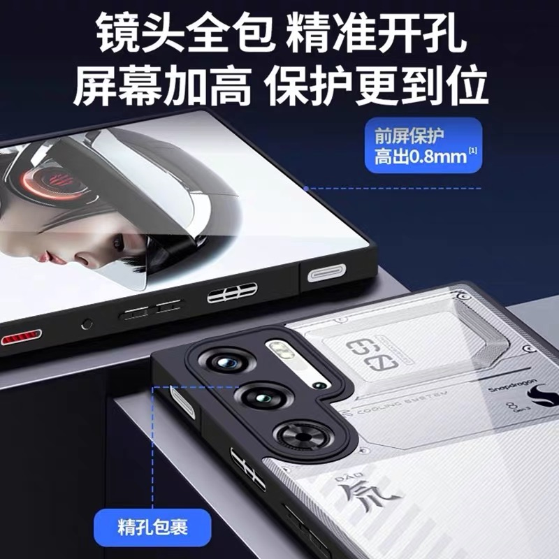 Étui magnétique pour Red Magic 10 Pro, support d'anneau, couverture arrière transparente pour Nubia RedMagic 10 Pro Plus, coque de protection pour téléphone