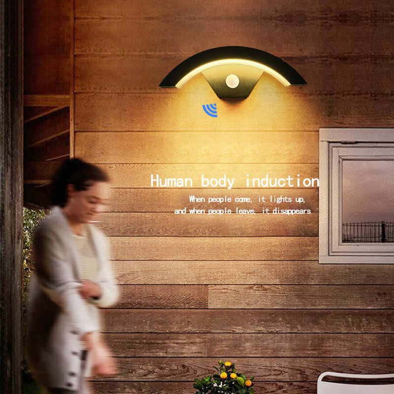 LED-maanwandlamp buiten waterdicht eenvoudige binnenplaats creatieve villa balkon entree landschap menselijk lichaam sensorlicht