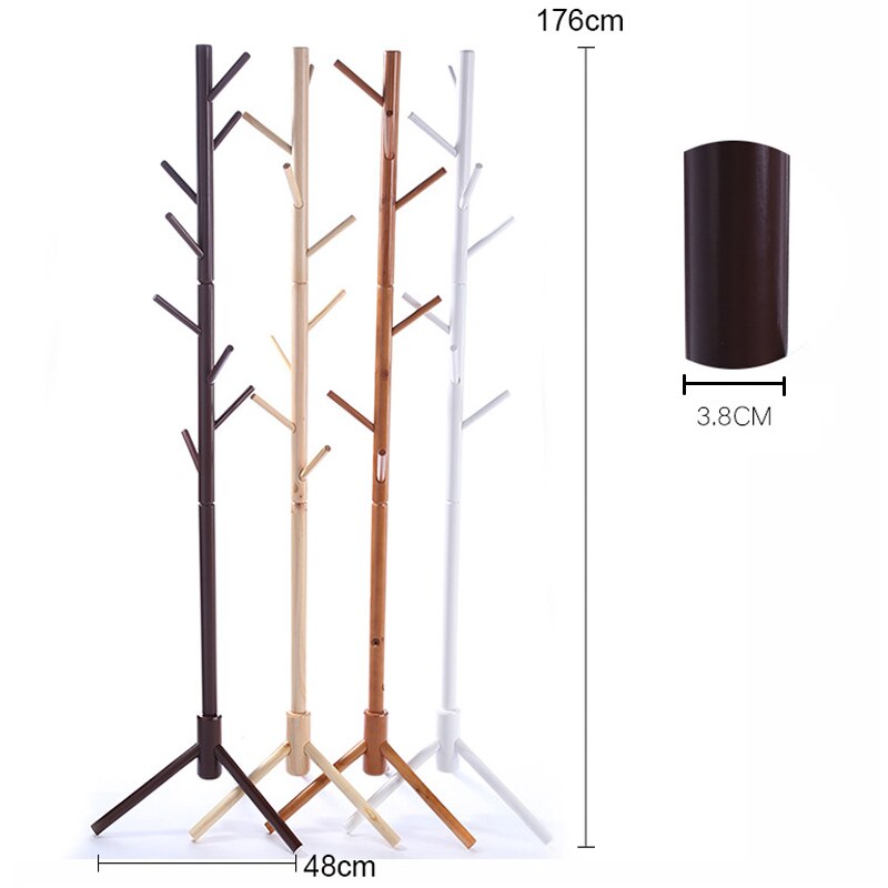 Premium Houten Kapstok Vrijstaand Met 8 Haken Hout Boom Kapstok Stand Voor Jassen Hoeden Sjaals Kleding Handtassen