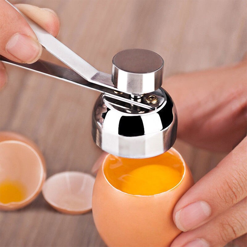 Stainless Steel Egg Topper Cutter Shell Boiled Raw Egg Openers Kitchen Tool Boiled and Raw Eggs Clean Opener