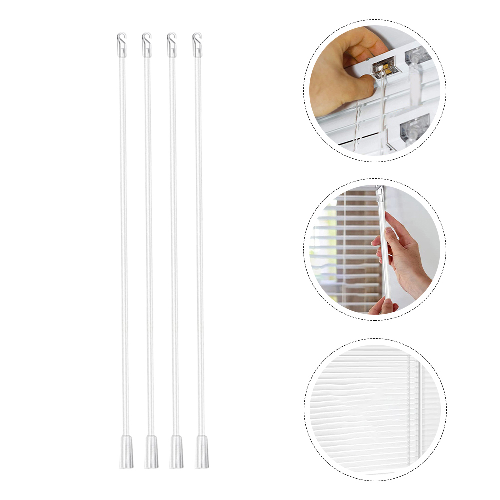 4pcs Wand Blind Replacement Blinds Vertical Parts Venetian Window Rods Rod Control Hook Clear With Mini Wands Household Stick 17