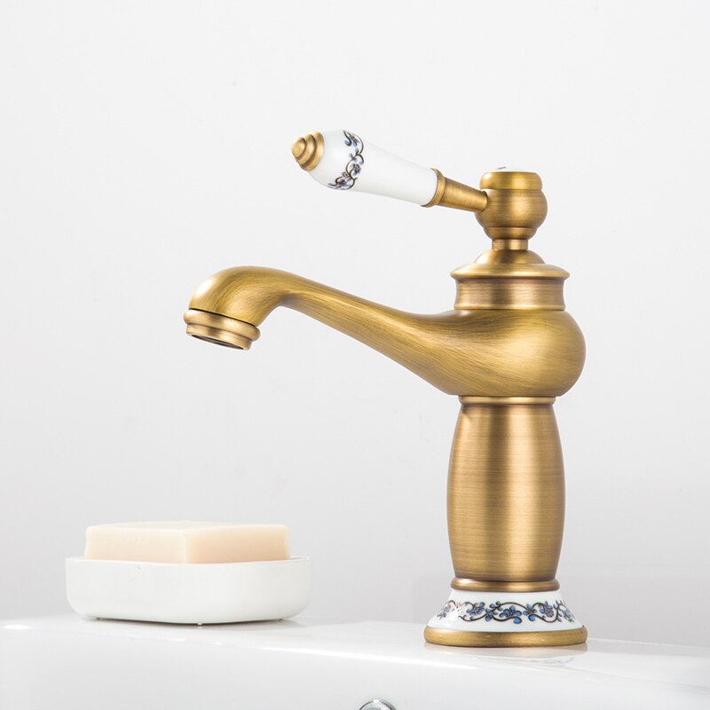 Bathroom Faucet Antique Bronze Finish mic Brass Basin bathroom sink tap Faucets Single Handle Water Mixer Taps water mixing valv