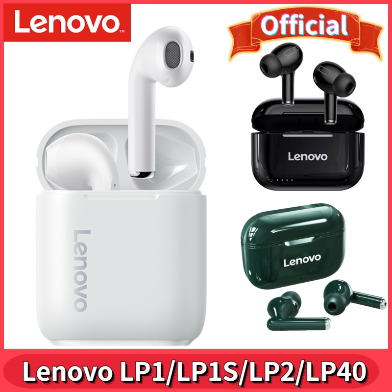 Original Lenovo LP1/LP1S/LP2/LP40 Wireless Earphone Bluetooth 5.0 Headphone Stereo Bass Headset Touch Control TWS Earbuds w/ Mic