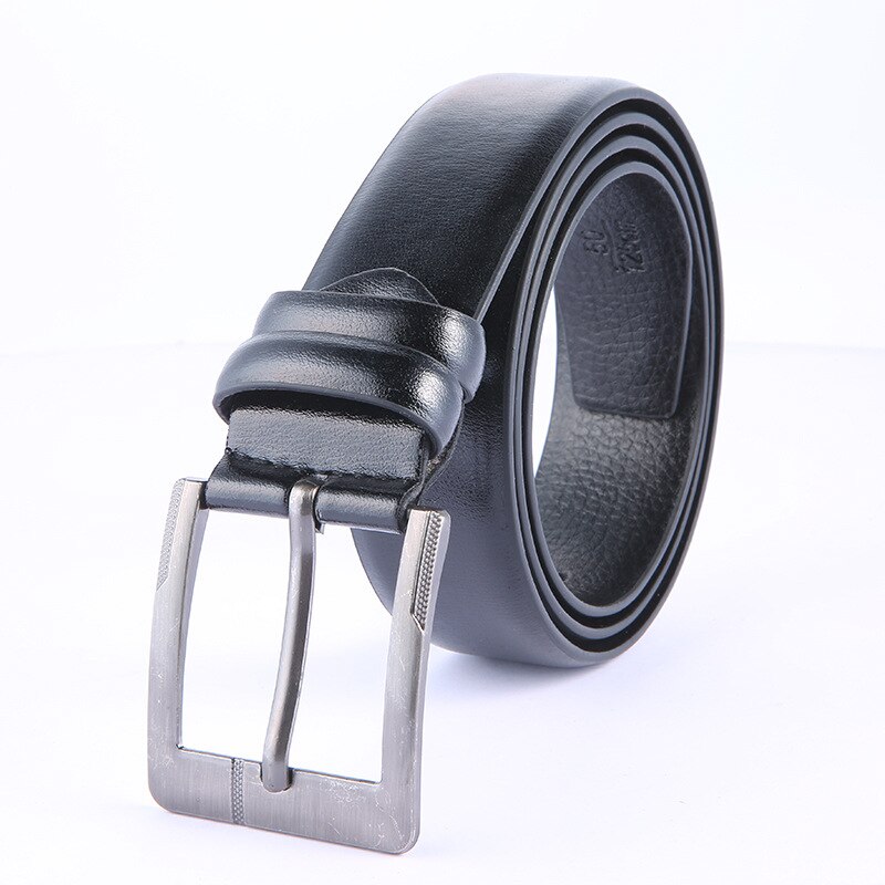 Retro leren riemen voor heren pu microvezel leren riem heren leren jeans riem fabriek direct: Zwart