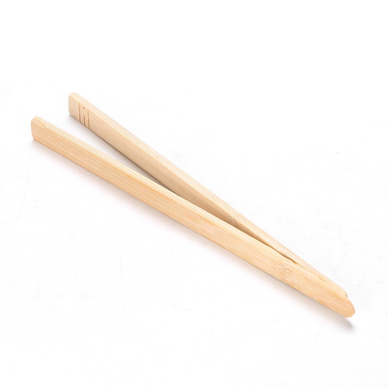 Tea Clips wood tongs Straight Clips Kitchen Teaware Accessories tea Tweezer Tongs Bamboo Salad Food Toast Bend Clip Ice Tea Tong: 04