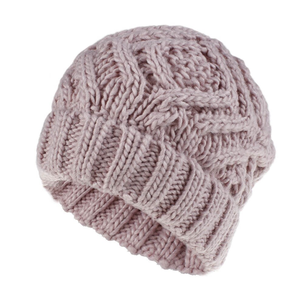Gorro de lana para mujer gorro de tejido de lana suave cuadrado en forma de diamante Otoño e Invierno cálido